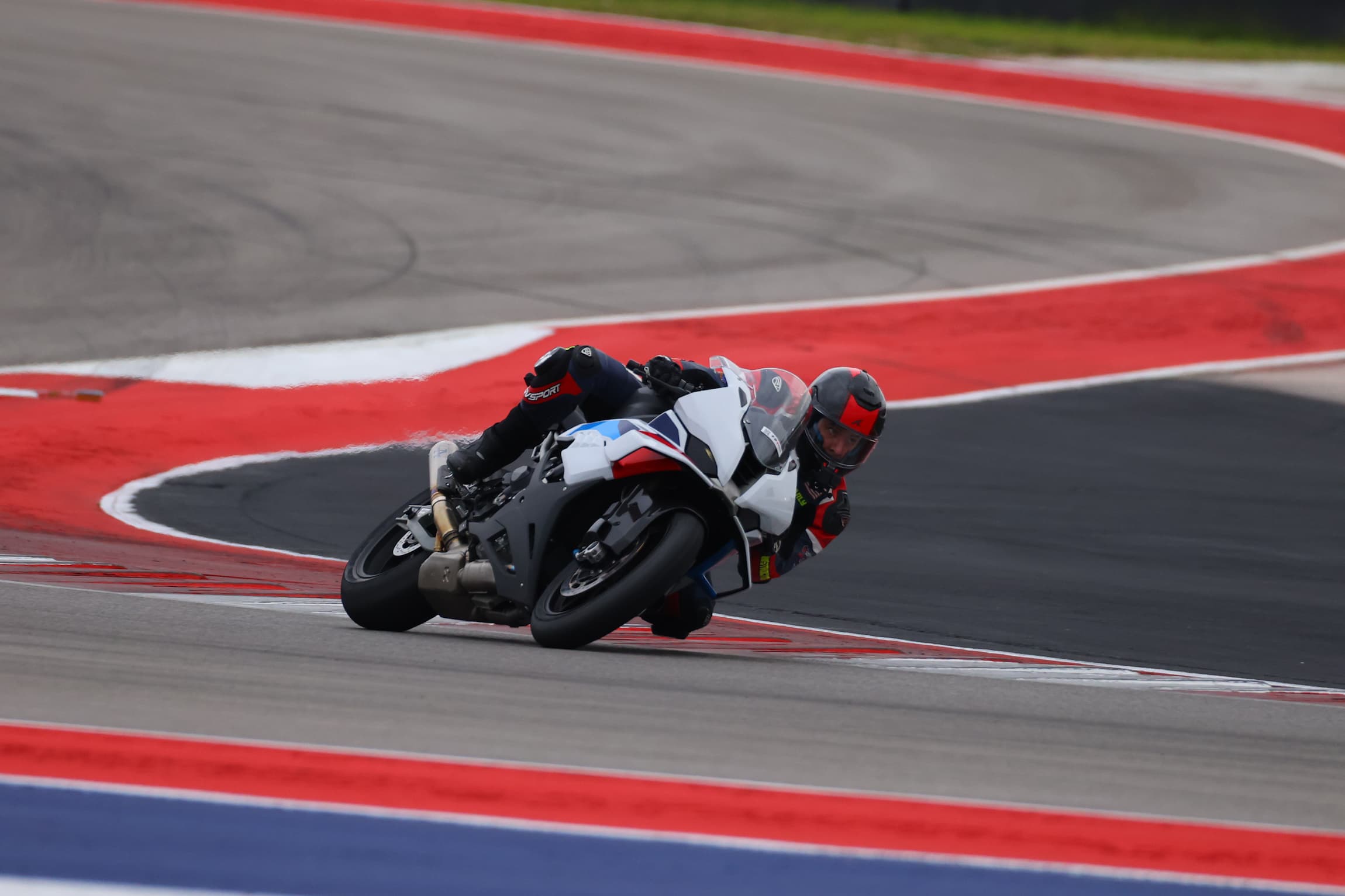 a motorcycle racer at COTA leaned into Apex
