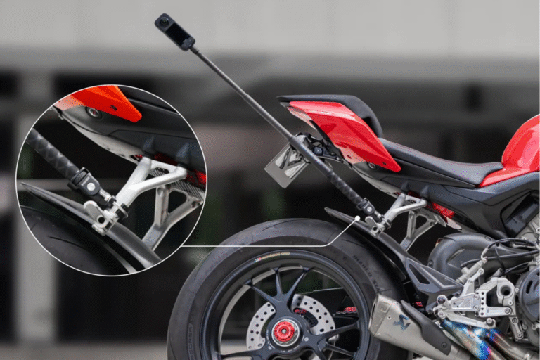 Action camera onboard footage on a motorcycle