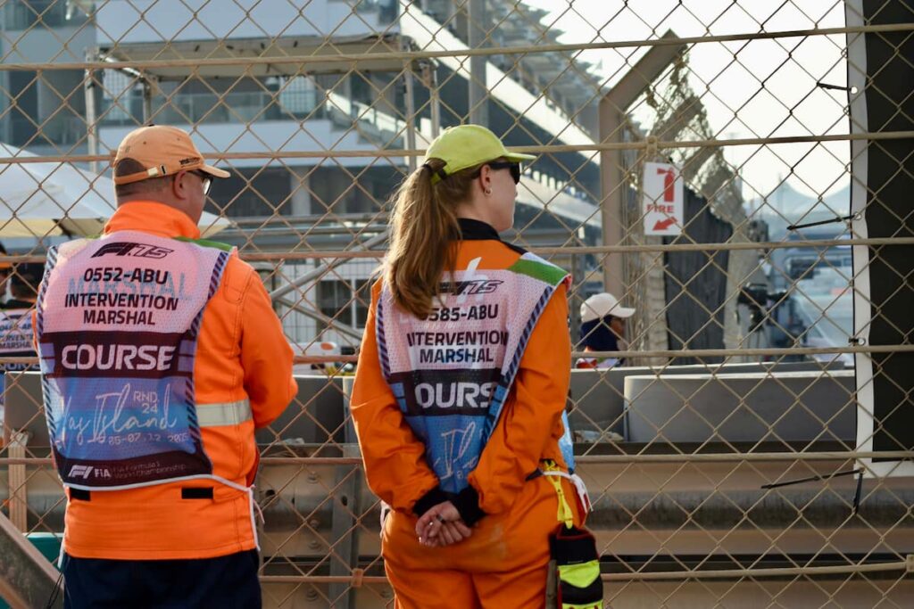 Life in Orange: Inside a Grand Prix Marshal’s Weekend at Yas Marina marshals at Grand Prix - TrackDNA and Yvette