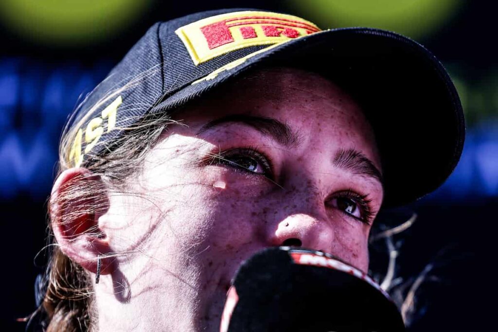 a motorcycle woman racer