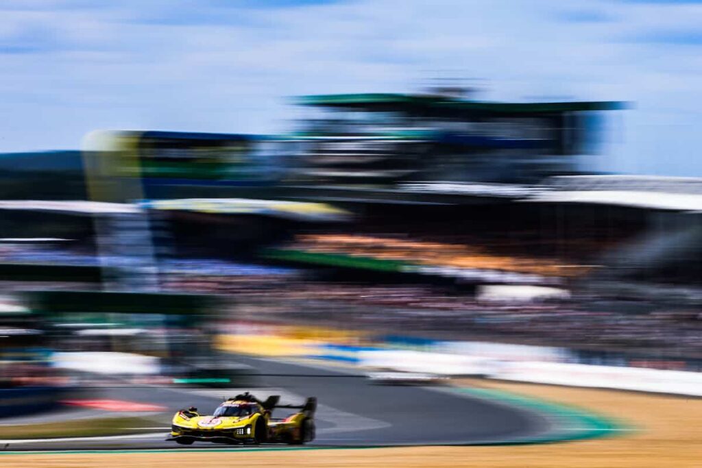 a fast Ferrari in the circuit