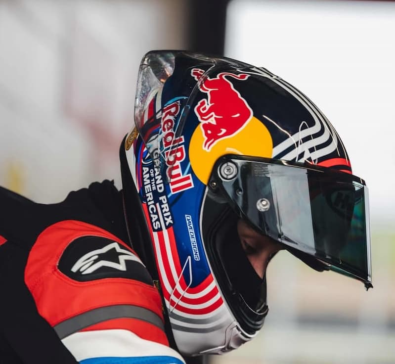 a man with a motorcycle helmet