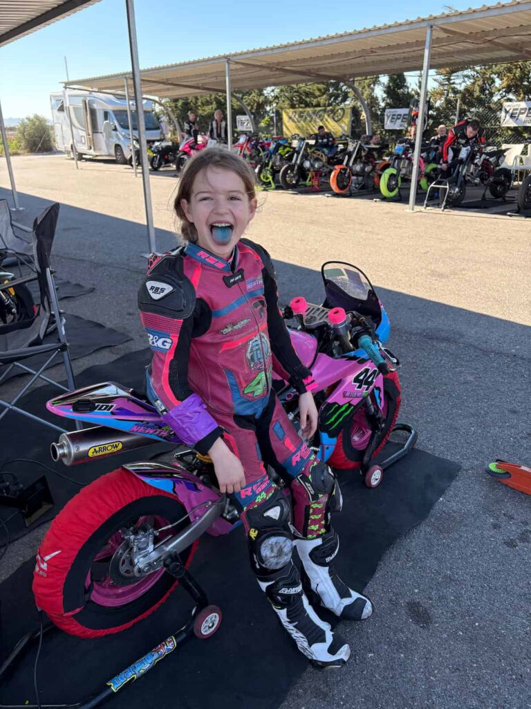 Nellie Newth after eating a blue Ice cream