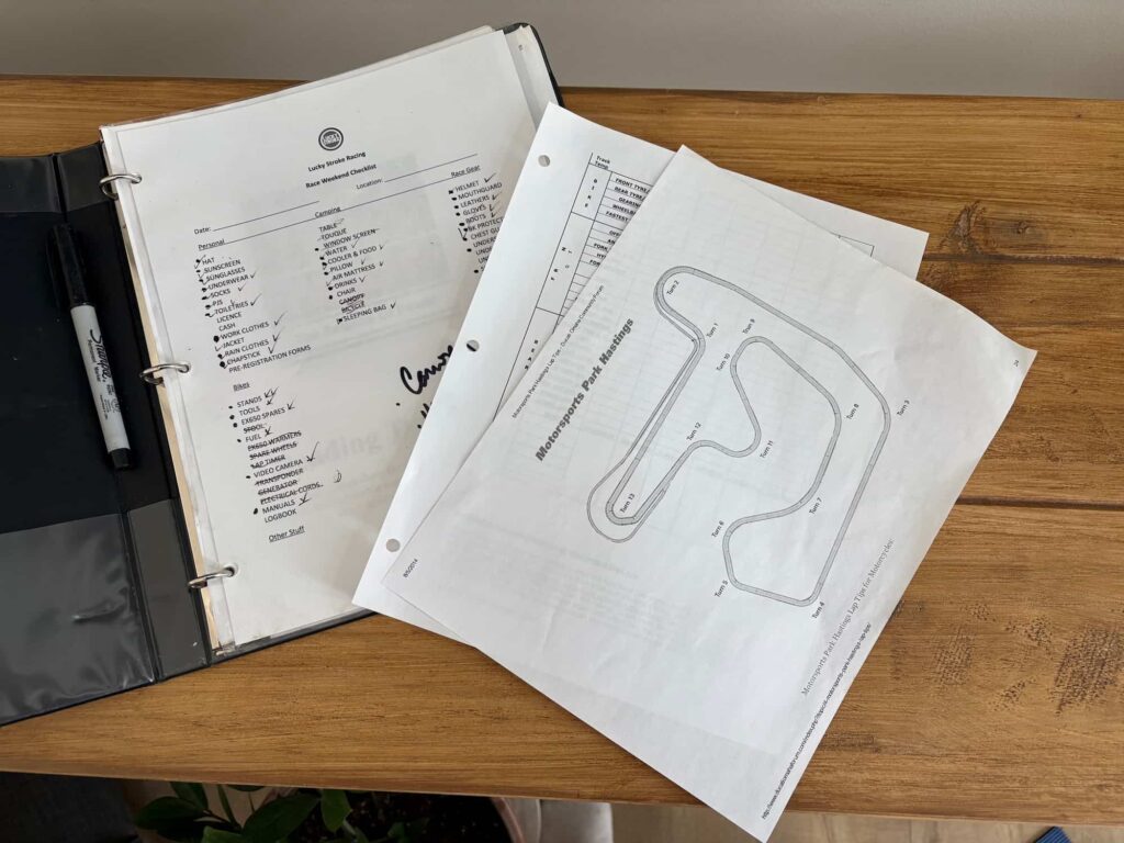 a map of a motorcycle track