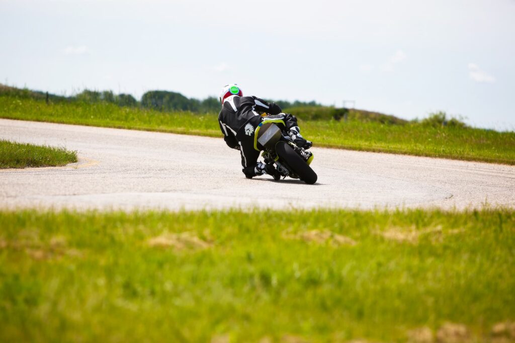 a race motorcycle on the track
