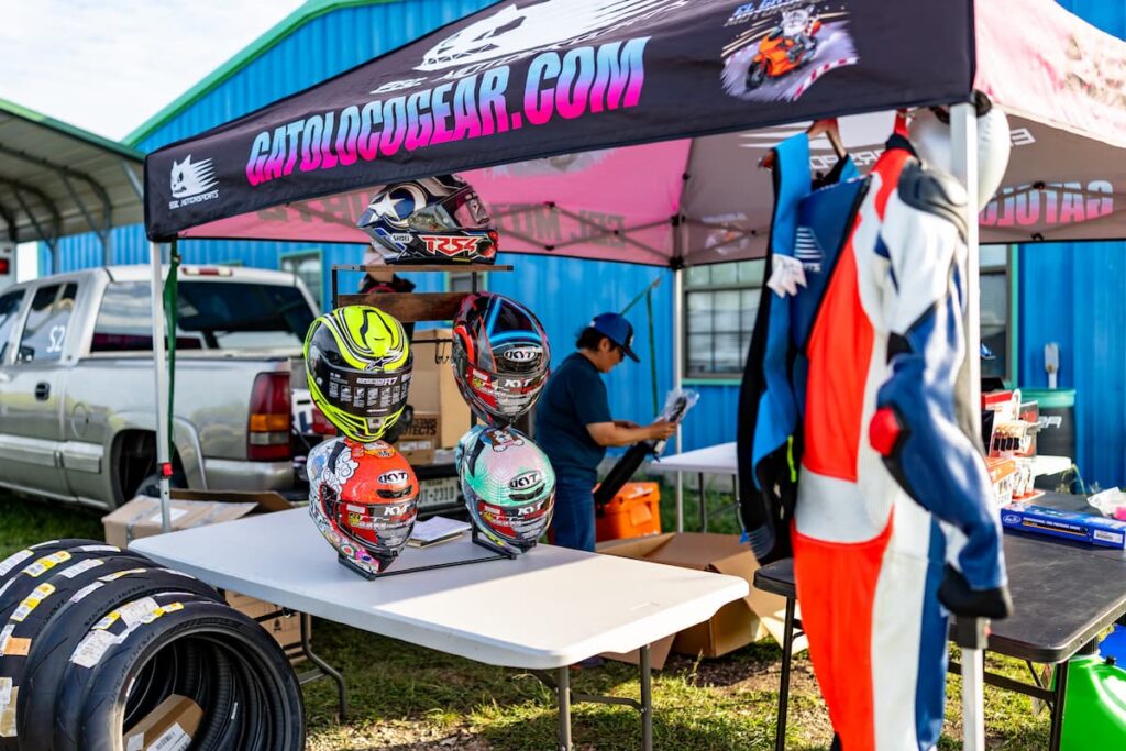 A vendor at the motorcycle race track